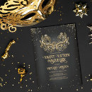 Search for masquerade invitations Black and gold