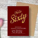 Search for red and gold 60th birthday invitations Script