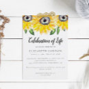 Search for sunflower celebration of life invitations Remembrance