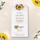 Search for sunflower and red rose wedding invitations Rustic