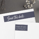 Search for navy save the date return address labels Chic