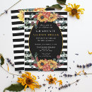 Search for black and white stripe graduation invitations High school