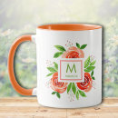 Search for living coral mugs Monogrammed