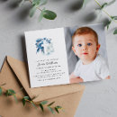 Search for blue flower christening invitations Boy baptism