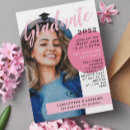 Search for pink black graduation invitations Graduate