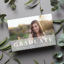 Search for graduation announcement cards White text overlay