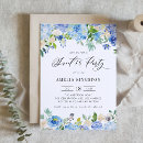 Search for blue floral sweet 16 invitations Botanical