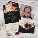 Search for peach black wedding invitations Floral