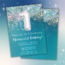 Search for teal 1st birthday invitations Modern