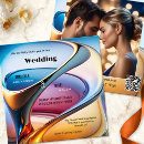 Search for abstract art wedding invitations Colourful