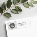 Search for charcoal grey return address labels Monogrammed