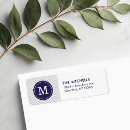 Search for navy blue and white stripes return address labels Modern
