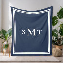 Search for monogram blankets Navy blue