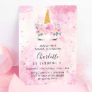 Search for unicorn 2nd birthday invitations Gold glitter