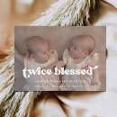 Search for blessed birth announcement cards Twins