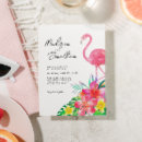 Search for tropical flamingo wedding invitations Destination