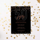 Search for black and rose gold invitations 50th