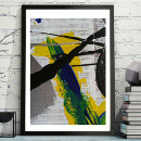 Search for yellow and grey posters Blue