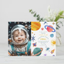 Search for galaxy 1st birthday invitations Rocket ship