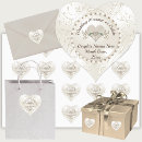 Search for heart shaped wedding stickers Ivory