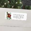Search for pinecone return address labels Poinsettia