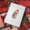 Search for owl christmas cards Watercolor