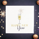 Search for happy new year paper napkins Typography script