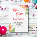 Search for wildflower 1st birthday invitations Rustic