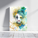 Search for clown canvas prints Watercolor