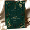 Search for elegant emerald green and gold wedding invitations Couple