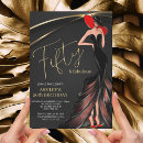 Search for womans gold black red birthday invitations Elegant
