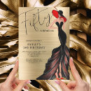 Search for womans gold black red birthday invitations Elegant