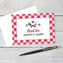 Search for red plaid thank you cards Red and white