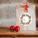 Search for green holly leaves red berries stickers Xmas