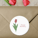 Search for red tulip flower stickers Botanical