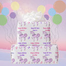 Search for pink unicorn wrapping paper Happy birthday