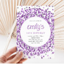 Search for glitter confetti birthday invitations Purple