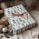 Search for green pine trees wrapping paper Watercolor