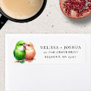Search for love bird return address labels Watercolor