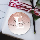 Search for elegant rose gold stickers Monogrammed