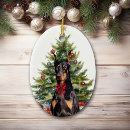 Search for red doberman christmas tree decorations Dobie