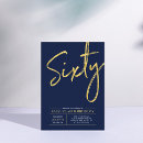 Search for blue and gold 60th birthday invitations Simple