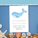 Search for watercolor whale baby shower invitations Under the sea