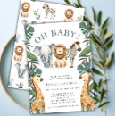 Search for jungle baby boy shower invitations Wild tropical greenery leaves
