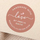Search for typography design stickers Handmade with love craft