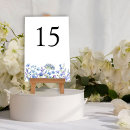 Search for blue flower table cards Bride