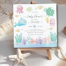 Search for fish square invitations Watercolor