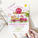 Search for pink tractor birthday invitations Farm