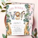 Search for animal baby girl shower invitations Elephant