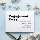 Search for black and white engagement party invitations Typography